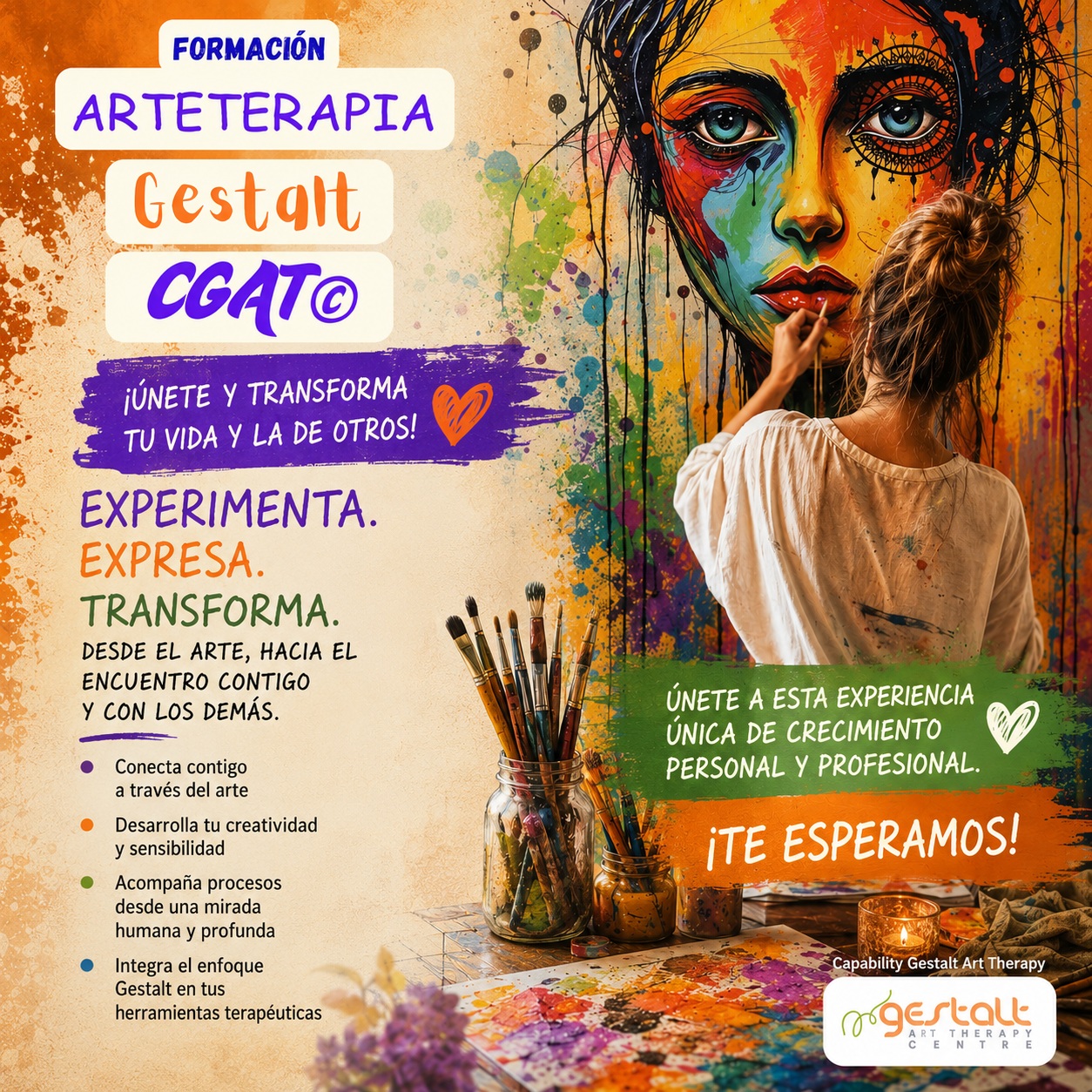 imagen: 2026-2027  Formaci�n ONLINE- Arteterapia Gestalt CGAT� - Capability Gestalt Art Therapy