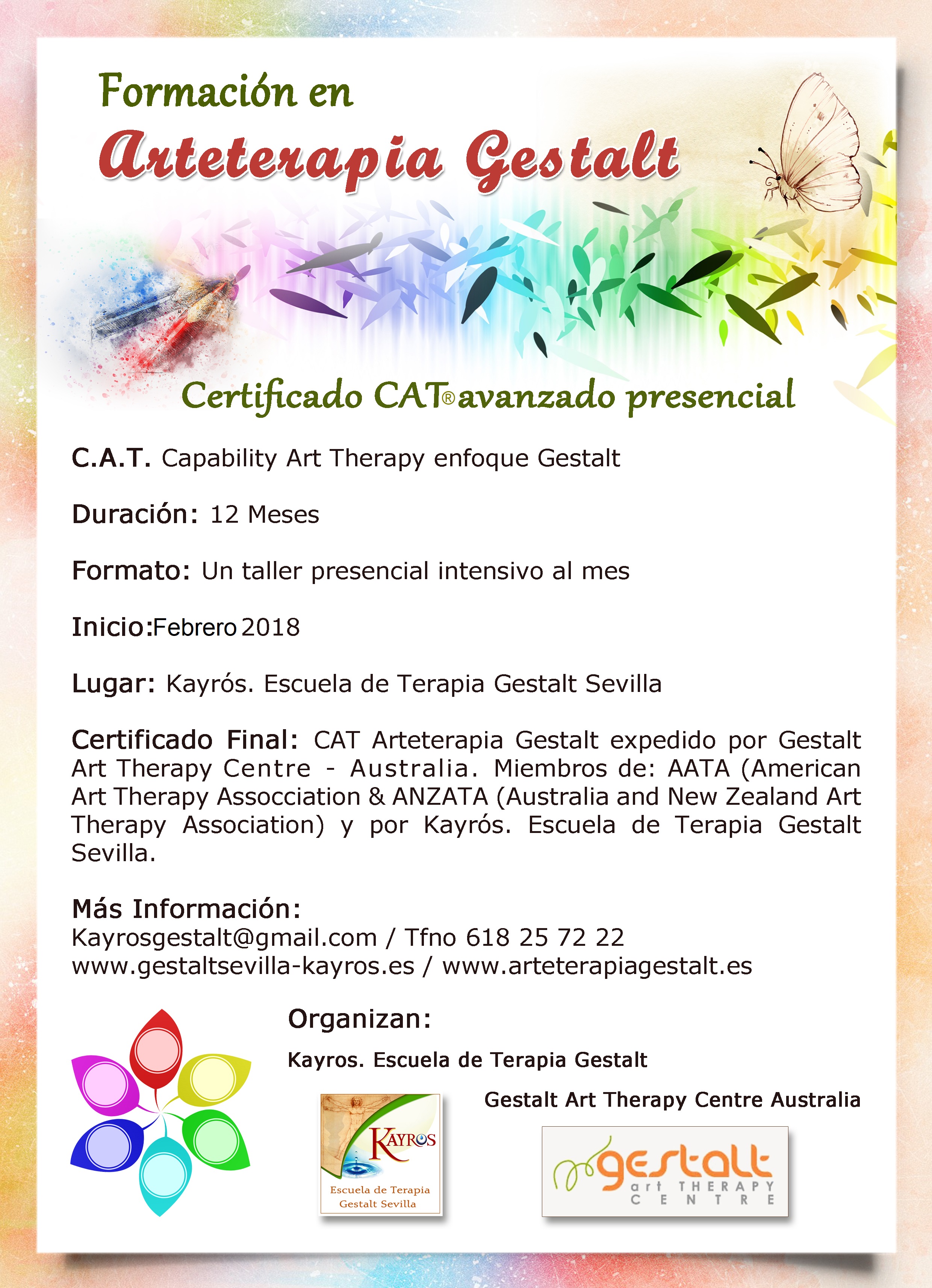 foto #1 de entrada del blog: 2018 Formacin CAT PRESENCIAL AVANZADO Arteterapia Gestalt en Kayrs Escuela de Terapia Gestalt- SEVILLA- Espaa Capability Art Therapy enfoque Gestalt